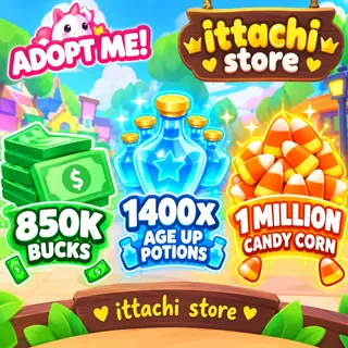 BUCKS AND AGE UP POTIONS  and candy corn-ADOPT ME 