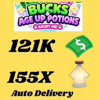 BUCKS AND AGE UP POTIONS  -ADOPT ME 