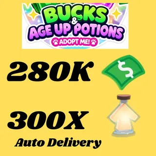 BUCKS AND AGE UP POTIONS  -ADOPT ME 
