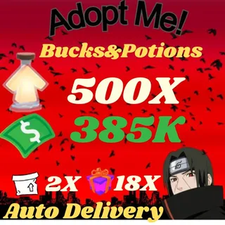Bucks And Potions And 18X Admin Abuse Box And 2X 2D Box - Adopt Me