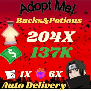 Bucks And Potions And 6X Admin Abuse Box And 1X 2D Box - Adopt Me