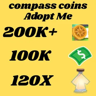 compass coins and BUCKS AND AGE UP POTIONS  -ADOPT ME