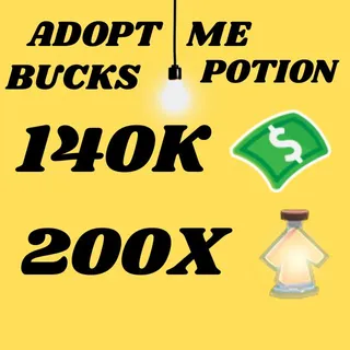BUCKS AND AGE UP POTIONS  -ADOPT ME