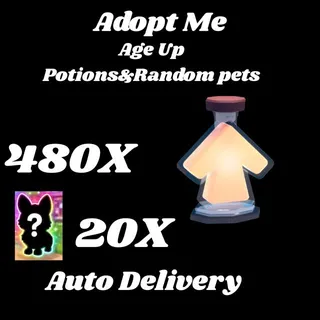 AGE UP POTIONS And 20x random pets  - ADOPT ME