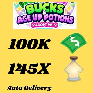 BUCKS AND AGE UP POTIONS  -ADOPT ME 