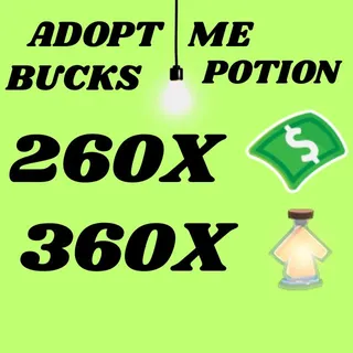 BUCKS AND AGE UP POTIONS  -ADOPT ME