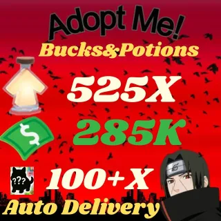 BUCKS AND AGE UP POTIONS  -ADOPT ME