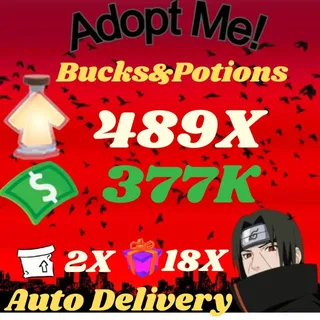 Bucks And Potions And 18X Admin Abuse Box And 2X 2D Box - Adopt Me