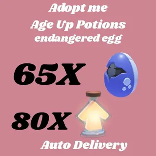 AGE UP POTIONS  and 65x endangered egg - ADOPT ME