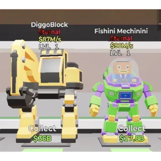 Diggoblock & Fishini Mechinini Set