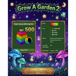 🌟500 SUPER SYRUP WATERING CAN VIA MAIL ( FALL HARVEST ) | GAG 2 | SHOPVORTEX ONLY!! 🌟  