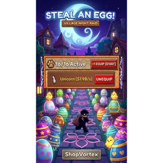 🌟 7.9B/S GOLDEN UNICORN  | STEAL AN EGG | SHOPVORTEX ONLY!! 🌟   