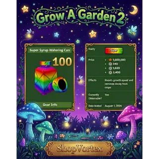 🌟100 SUPER SYRUP WATERING CAN VIA MAIL ( FALL HARVEST ) | GAG 2 | SHOPVORTEX ONLY!! 🌟  