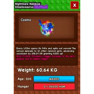 🌟 60KG NM RAINBOW DILOPHOSAURUS  || PRICE INCREASE RAPIDLY|| GAG 🌟