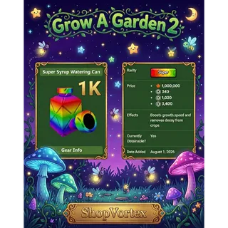 🌟1000 SUPER SYRUP WATERING CAN VIA MAIL ( FALL HARVEST ) | GAG 2 | SHOPVORTEX ONLY!! 🌟  