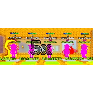 x5 Rainbow Smurfo Gatto -- BREAK A LUCKY BLOCK --