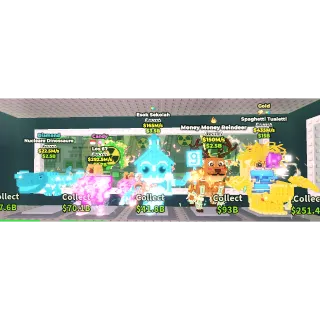 5x Brainrots with Gold Spaghetti Tualetti 435m/s 2 traits