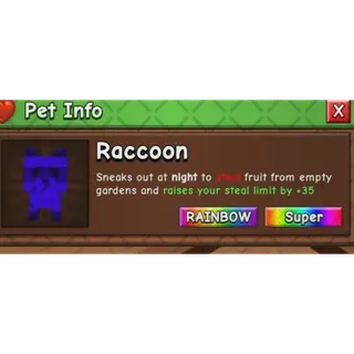 🌟 RAINBOW RACCOON | GAG 2 | SHOPVORTEX ONLY!!