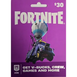 $30.00 USD Fortnite Epic Games Store Gift Card = INSTANT DELIVERY