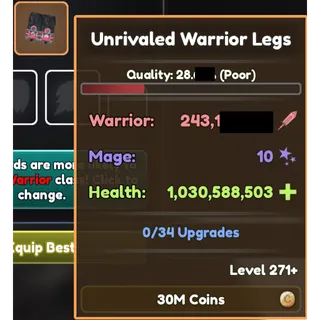 Fabled Legacy - Legendary Unrivaled Warrior Legs 28% pot