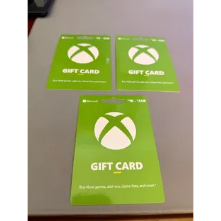 3 $250.00 USD Xbox Gift Cards