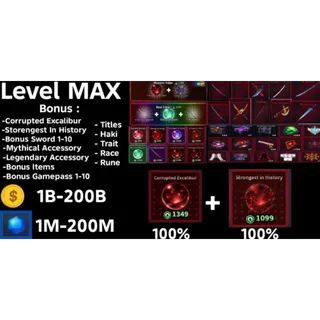 Sailor Piece Acc Lv MAX (Bonus mythical Accessory + Bonus Legendary Accessory)