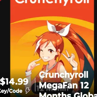 Crunchyroll MegaFan Account with 12 Months Global Subscription