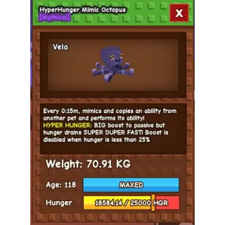 Hyperhunger mimic octopus 15s (without toy)