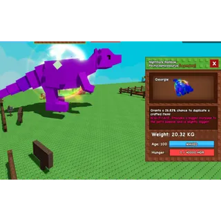 NIGHTMARE RAINBOW HATCHED PACHYCEPHALOSAURUS 20KG PLUS INSTANT DELIVERY  !