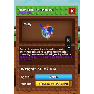 60kg VENOM RAINBOW HATCHED DILOPHOSAURUS 