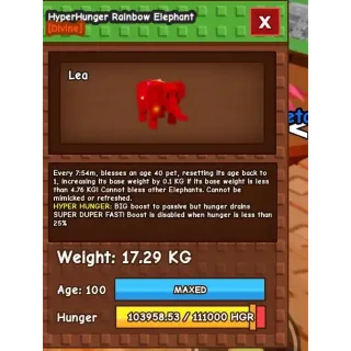 rainbow hatched elephant 17kg plus 