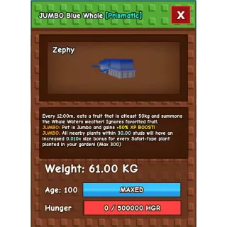 JUMBO BLUE WHALE 61KG PLUS I GROW A GARDEN