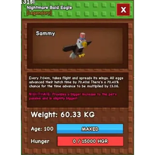 NIGHTMARE BALD EAGLE 60KG