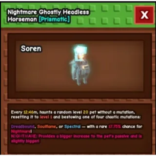 nightmare ghostly headless horseman 60kg plus !