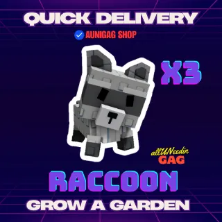 RACCOON X3 I GROW A GARDEN 