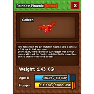 RAINBOW HATCHED PHOENIX I GROW A GARDEN