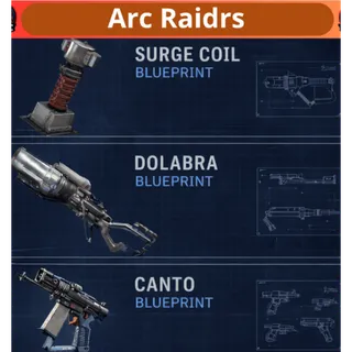 ARC Raiders Canto + Dolabra + Surge Coil Blueprints Bundle