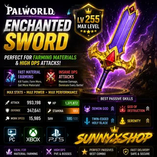 Palworld Enchanted sword pal max stats