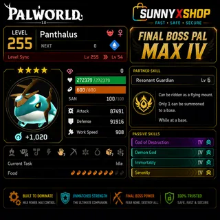 Palworld new  Panthaus Attacker pal max iv