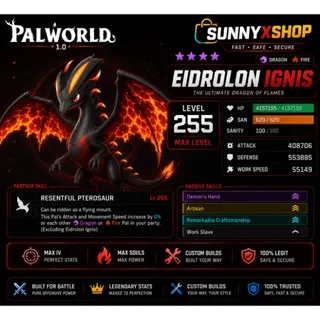Palworld Eidrolon Ignis Worker pal 
