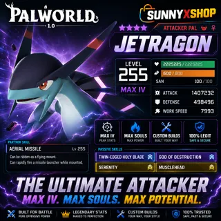 Palworld Jetragon attacker pal Moded 