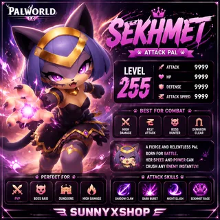 Sekhmet Attack pal Palworld  Modded 255 level
