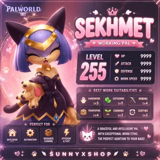 Sekhmet working pal Palworld  Modded 255 level