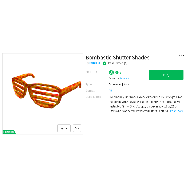 Collectibles Bombastic Shutter Shades In Game Items Gameflip - alien glasses roblox