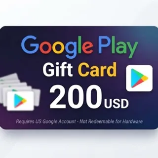Google Play 200 USD Gift Card - USA region