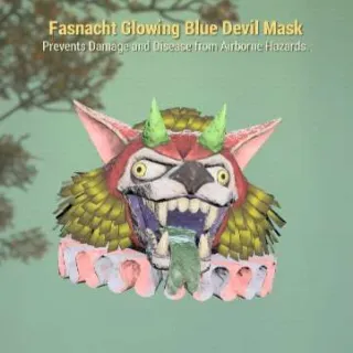 Glowing Blue Devil Mask