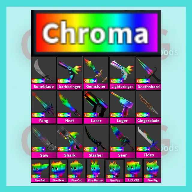 MM2: Chroma Set w/Pets - Murder Mystery 2 Game Items - Gameflip