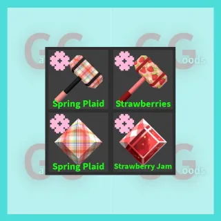 FTF: Spring Plaid & Strawberries Sets Bundle