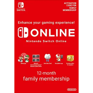 Nintendo Switch Online 12 Month Family Membership Digital Code USD United States | Automatic Instant Delivery