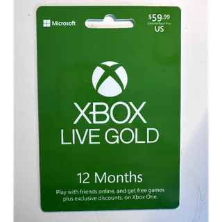59.99$USD XBOX LIVE GOLD 12 MONTH 